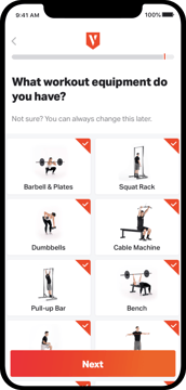 Signup Flow - Equipment Selection